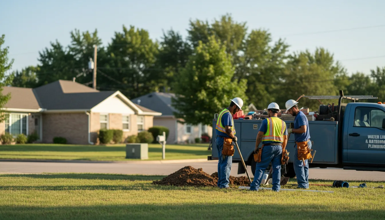 Residential water line and bathroom plumbing service in Lafayette, OH